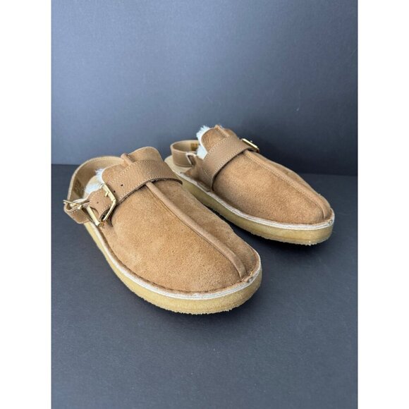 Clarks Originals Trek Mule Sling Caramel Shearling Insole Gold EU 41.5 US 10 - Picture 4 of 7